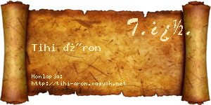 Tihi Áron névjegykártya
