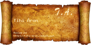 Tihi Áron névjegykártya